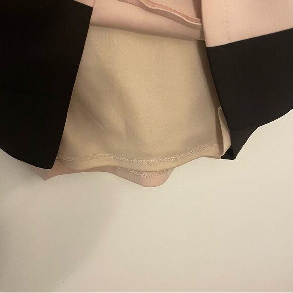 JAX Black and Pink/Nude Panel Bodycon Crisscross Neckline Dress Size 10 - Picture 9 of 12